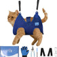 Pet Grooming Hammock for Cats & Small Dogs – Nail Clipping Kit with Sling, Clippers, File, Glove, Straps & Carabiners – Ideal for Trimming & Ear Cleaning – [S/XS] (Pink, Small)