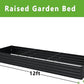 MGNO 2pcs 12x4x1FT Galvanized Raised Garden Bed-Outdoor Planter Box for Vegetables-Metal Garden Bed,RRectangle Planting Box for Herb,Flower,Black