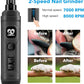 Casfuy Dog Nail Grinder with 2 LED Light - New Version 2-Speed Powerful Electric Pet Nail Trimmer Professional Quiet Painless Paws Grooming & Smoothing for Small Medium Large Dogs and Cats (Grey)
