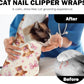 27.6" Cat Grooming Wrap, Self Adhesive Cat Wrap for Cutting Nails, Anti-Escape Calming Cat Swaddle Wrap for Medicine Ear Cleaning, Cow Anti-Scratch Cats Burrito Restraint Blanket, Practical Pet Tool