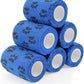 AUPCON Vet Wrap Cohesive Bandages Bulk Self Adhesive Bandage Wrap Self Adherent Wrap Non-Woven for Dogs Pet Animals & Ankle Sprains & Swelling (3 Inch Blue Claw)