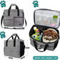 PetAmi Dog Travel Bag, Travel Pet Bag Organizer, Dog Food Travel Bag with Food Container and Bowls, Dog Travel Supplies Gift Accessories for Weekend Camping, Dog Cat Diaper Bag (Grey, Large)