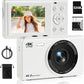 Upgrade Digital Camera, FHD 4K 44MP Autofocus Digital Point and Shoot YouTube Camera with 16X Zoom, 32GB SD Card, Compact Digital Camera Cheap for Teens Boys Girls Kids White