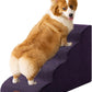 EHEYCIGA Curved Dog Stairs Ramp for High Beds 19.7" H, 4-Step Dog Steps for Small Dogs and Cats, Pet Stairs for High Bed Climbing, Non-Slip Balanced Pet Step Indoor, Purple