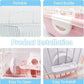 PINVNBY Dwarf Hamster Cage, Small Animal Cages, 2-Tier Travel Portable Mouse Cage Hamster Carrier with Castle House Running Exercise Wheels, Water Bottle and Food Dis（Pink）