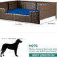 YITAHOME Rattan Dog Sofa Bed with Cushion,Wicker Pet Bed Sofa Couch Indoor Outdoor Water Resistant for Large Medium Small Dogs Cats (34.6''L*23.6''W*11.8'',Blue)