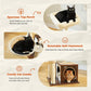 PEQULTI Modern Cat Tree for Indoor Cats,Multilevel Play House Cat Tower with Cat Condo, Scratching Post, Cozy Hammock and Plush Pompom, Brown