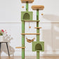 Taoqimiao Cat Tree, 68-Inch Cat Tree Cat Tower for Indoor Cats, Plush Multi-Level Cat Condo with 6 Scratching Posts, 2 Perches, 2 Caves,Hammock, 3 Pompoms,MS020ST Cactus