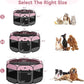 A4Pet Playpen for Dogs Indoor, 49” Dog Playpen Indoor with Bowl, Suitable for Puppies, Kittens, and Small Animals, Removable Zipper & Mesh Panel(19”W × 12”H)