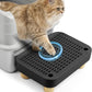 Cat Litter Box Step Ramp, Cat Litter Catcher Mat with Wooden Feet, Filter Function, Cat Pedal Stool for Self-Cleaning Cat Litter Box, Ideal for Kitten & Elderly Cats (Black)