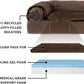Furhaven Cooling Gel Dog Bed for Large Dogs w/ Removable Bolsters & Washable Cover, For Dogs Up to 125 lbs - Plush & Velvet L Shaped Chaise - Sable Brown, Jumbo Plus/XXL