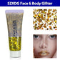 Body Glitter Gel, Face Shimmer Glitters for Women Girls, Long Lasting Sparkly Makeup for Birthday Christmas Festivals, Nails Hair Eyeshadow Paint Accessory (Gold)