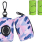 Petmolico Dog Poop Bag Holder Leash Attachment, Waste Bag Dispenser Zippered Pouch, Fits Any Leash, Includes Free Roll of Bags, 2 Pack - Blue Pink Camouflage