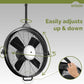 Orison 24.8'' Waterproof Outdoor Ceiling Fan, 6 Speed Ceiling Mounted Plug-In Cord Garage Fan with Remote&APP, 360-degree Manual Vertical Rotation, Hook hanging for Gazebo, Patio, Pergola (Black)