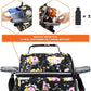 opux Lunch Bag Women Insulated, Adult Lunch Box Cooler, Flower Lunch Box, Dual Compartment Lunchbox for Work, Leakproof Double Decker Lunch Bag, Soft Lunch Pail Tote Girls Kids School, Floral Black