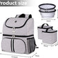 BAGLHER Pet Travel Bag, Double-Layer Pet Supplies Backpack (for All Pet Travel Supplies), Pet Travel Backpack with 2 Silicone Collapsible Bowls and 2 Food Baskets BLW