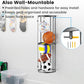 Garage Ball Storage Rack – Freestanding & Wall Mounted Sports Organizer with Elastic Cords Holds 7 Balls – Space Saving Basketball Soccer Football Holder for Home Kids Room