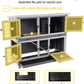 Aivituvin Rabbit Hutch Indoor, Folding Bunny Cage with Two Story, Rabbit Cage with Wheels, Anti Slip Ramp