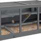 PawHut 45" Extra Large Wooden Hamster Cage, 3-Layer Chewproof Rat Cage with Opening Roof, Hut, Ramps, for Gerbil, Dwarf & Syrian Hamsters, Gray