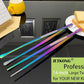 JETKONG 2 Pcs 14-Inch Culinary Tweezers Extra Long Food Tweezers Kitchen Tweezer Tongs for Cooking Grilling and BBQ (Rainbow)