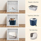 unipaws Tall Cat Litter Box Enclosure with Shelves, Hidden Litter Box Cover for Tall or Top Entry Litter Box, Kitty Enclosed Litter Box Cabinet, Cat Box Furniture， White