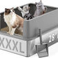 28" Extra Large XXL Stainless Steel Cat Litter Boxes with Lid Metal Cat Litterbox Pan for Big Cats and Multiple Cats, Anti-Leakage, Easy Cleaning, Include Scoop