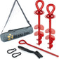 ROYAL-PAW Dog Tie Out Stake - for Large Dogs up to 210 lbs - Heavy Duty Dog Stake for Yard, Beach & Camping Outside - Best in Ground Anchor for a Dog Cable, Leash, Lead Tether (R2-Crimson Red)