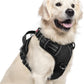 rabbitgoo Dog Harness for Large Dogs, No Pull Pet Vest with 3 Buckles, Adjustable Soft Padded Pet Harness with Easy Control Handle and Reflective Strips, Black, XL