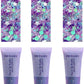 Face Body Glitter, Hair Glitter Sparkles Chunky Face Glitter Gel for Girls Makeup Singer Concerts Mermaid Festival Sequins Face Paint (3pc Purple)