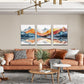 TTHYUEWS Large Abstract Canvas Wall Art - 3 Piece Mountain Landscapes Wall Paintings for Bedroom, Living Room, Office Decor