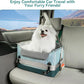 A 4 Pet Dog Car Seats for Small Dogs, Booster Car Seat with Patent Buckles & Clip-On Safety Leash, Pet Seat for Puppy Small Dogs Cats Under 25 Lbs, Green