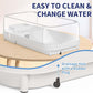 Large Turtle Tank with Water Pump, Acrylic Turtle Tank Starter Kit with Heightened and Curved Fences, Multi-Function Areas, Bottom Drainage