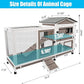 Rabbit Hutch Indoor Outdoor Two Story Bunny Hutch with Wheels Guinea Pig Cage with Removable No Leaking Tray Wooden Pet House