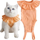 Cat Recovery Suit for Abdominal Wounds and Skin Diseases,Breathable Surgical Recovery Shirt After Surgery Wear Anti Licking Wounds,E-Collar Alternative for Female Cats Kitten(RSC01-orange-m)