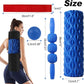 5 in 1 Foam Roller Set Trigger Point Foam Roller, Massage Roller Stick, Massage Ball, Stretching Strap for Deep Muscle Massage Pilates Yoga, Fitness Exercise for Whole Body (Blue Diamond)