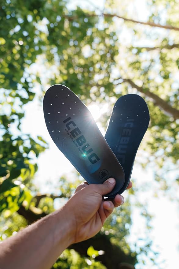 Icebug Comfort Insoles with Dynamic Arch Support, Charcoal Medium Arch, M 10/W 11.5-12