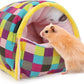 Wontee Hamster Bed Hideout Sugar Glider Hammock Small Animal Warm Bed House for Hamsters Hedgehogs Sugar Glider Gerbils Mice (Large, Colorful Plaid)