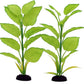 2-Pack 12 Inch Aquarium Silk Aquarium Plants, Artificial Plastic Plant for Small Tank, Goldfish, Fish Hides (Light Green, 12 Inch)