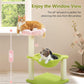 Flower Cat Tree, 28" Cat Tower with Cozy Flower Perch, Large Hammock for Indoor Small Cats, Cute Cat Tree with Sisal Scratching Post and Fur Toy Ball for Kittens, Pink