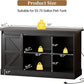 55-75 Gallon Fish Tank Stand with Sliding Barn Doors & Power Outlet, Heavy Duty Aquarium Stand with Cabinet Storage for Fish Tank, Turtle Tank, Reptile Terrarium, 1000LBS Capacity, Black