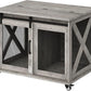 Dog Crate Furniture,37 Inch Indoor Dog Cage with Sliding Barn Door, Flip Top Dog Kennel End Table with Removable Divider, Farmhouse Wooden Pet House for Small to Middle Size Dogs
