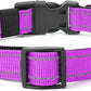 Reflective Dog Collar Padded with Soft Neoprene Breathable Quick Release Basic Dog Collars for Medium Large Dogs Dark Magenta