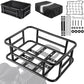 Bike Basket Rear with Liner,Waterproof Cover,Cargo Net Large Rear Bike Basket,Heavy Duty Bicycle Rear Basket for Electric Bike, Ebike,Great for Bike Trip,Carrying Grocery,Ball,Dog