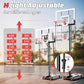 Basketball Hoop 44 Inch Backboard Protable Basketball Hoop Outdoor, 4.8-10ft Height Adjustable Basketball Goal System for Kids Youth Adults Play in Backyard/Courts/Indoor