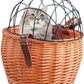 Bike Pet Basket, Wicker Bike Basket for Small Dogs Cats Pet Carrier Front Basket with Wire Mesh Cover and Lid, Wicker Basket for Dogs and Cats, Rattan Storage Basket, 11.81 * 9.84 inch (A)