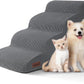 4-Step Dog Stairs and Ramp for Beds or Couches – Non-Slip Sturdy Pet Steps for Small Dogs and Cats,17.4" H,Grey