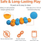 Amazon Basics Dog Toys, Interactive Fetch Rubber Balls, (Pack of 10), 2.5 inch, Multi-Color Blue/Orange