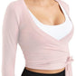 Women Tie Front Shrug Long Sleeve Bolero Cardigan Lightweight Casual Tops
