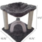 Furhaven 15.75" Tall Playground for Indoor Cats, Ft. Sisal Scratching Posts, Self-Grooming Brush, & Toy - Tiger Tough Hammock Interactive Playground - Silver, One Size