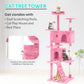 FDW Cat Tree 70in Cat Tower Multi-Level Durable Cat Scratching Post & Cozy Fun Cat Jumping Platform Space Saving Cat Condo Pet Play House for Indoor Cats,Pink